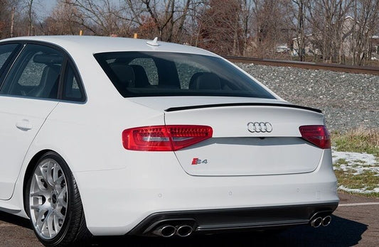Boot Lip Spoiler for Audi B8 Painted (GLOSS BLACK)